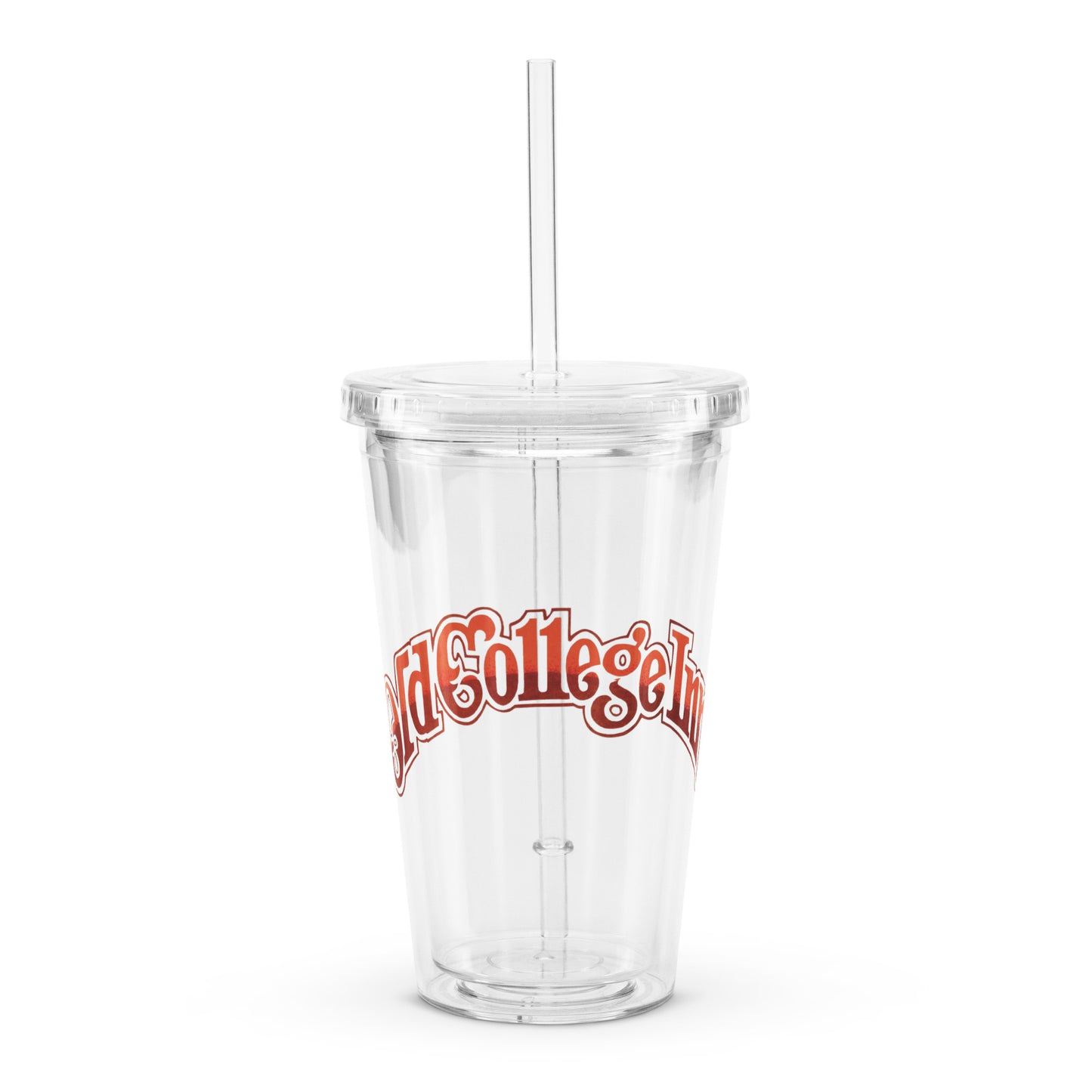 OCI Old College Inn clear plastic tumbler