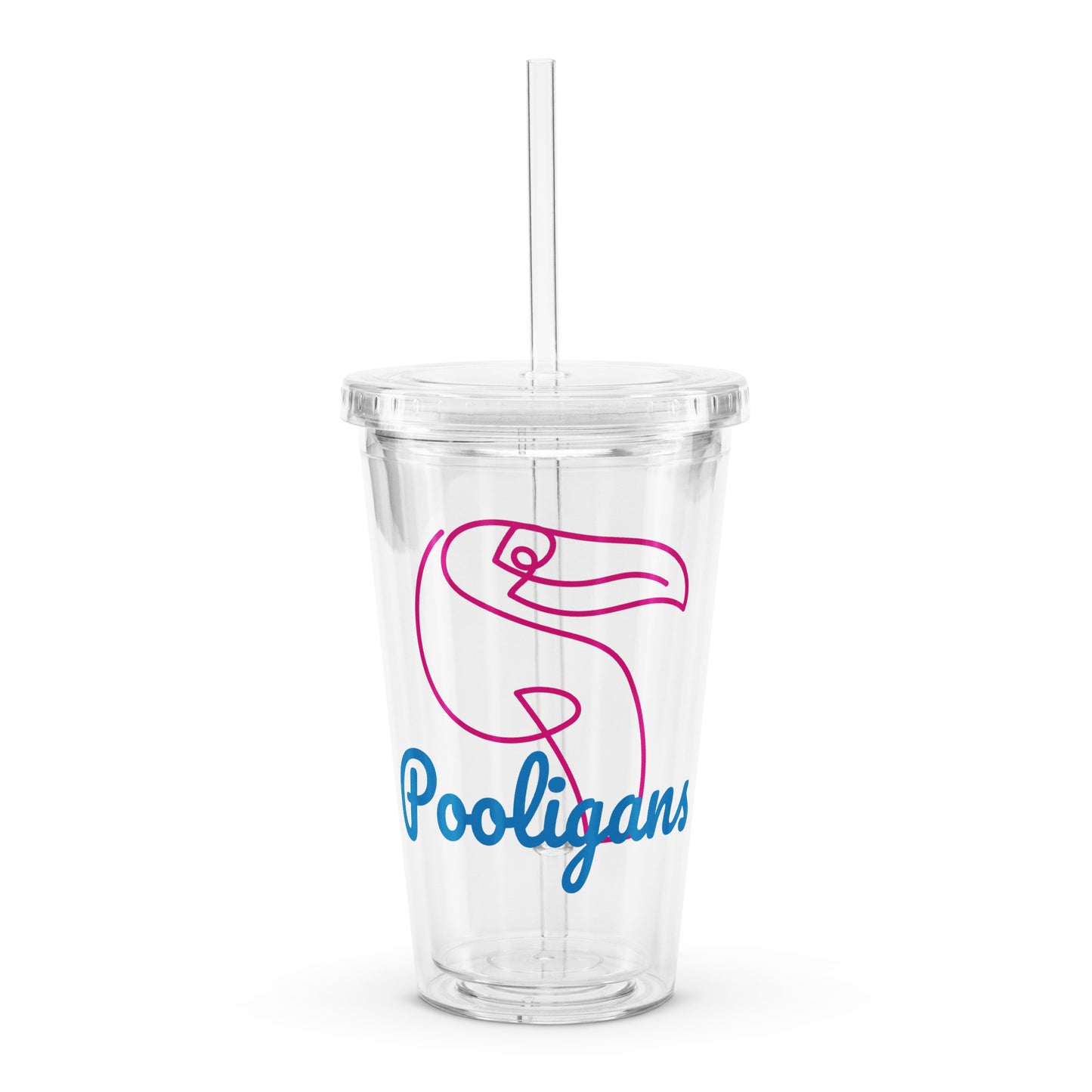 Pooligans clear plastic tumbler