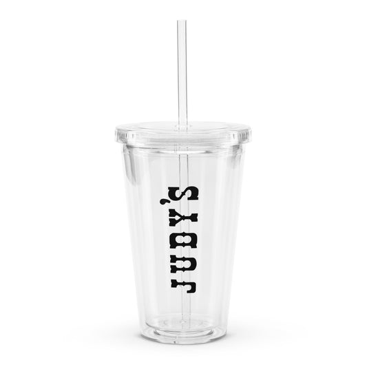 Judy's clear plastic tumbler