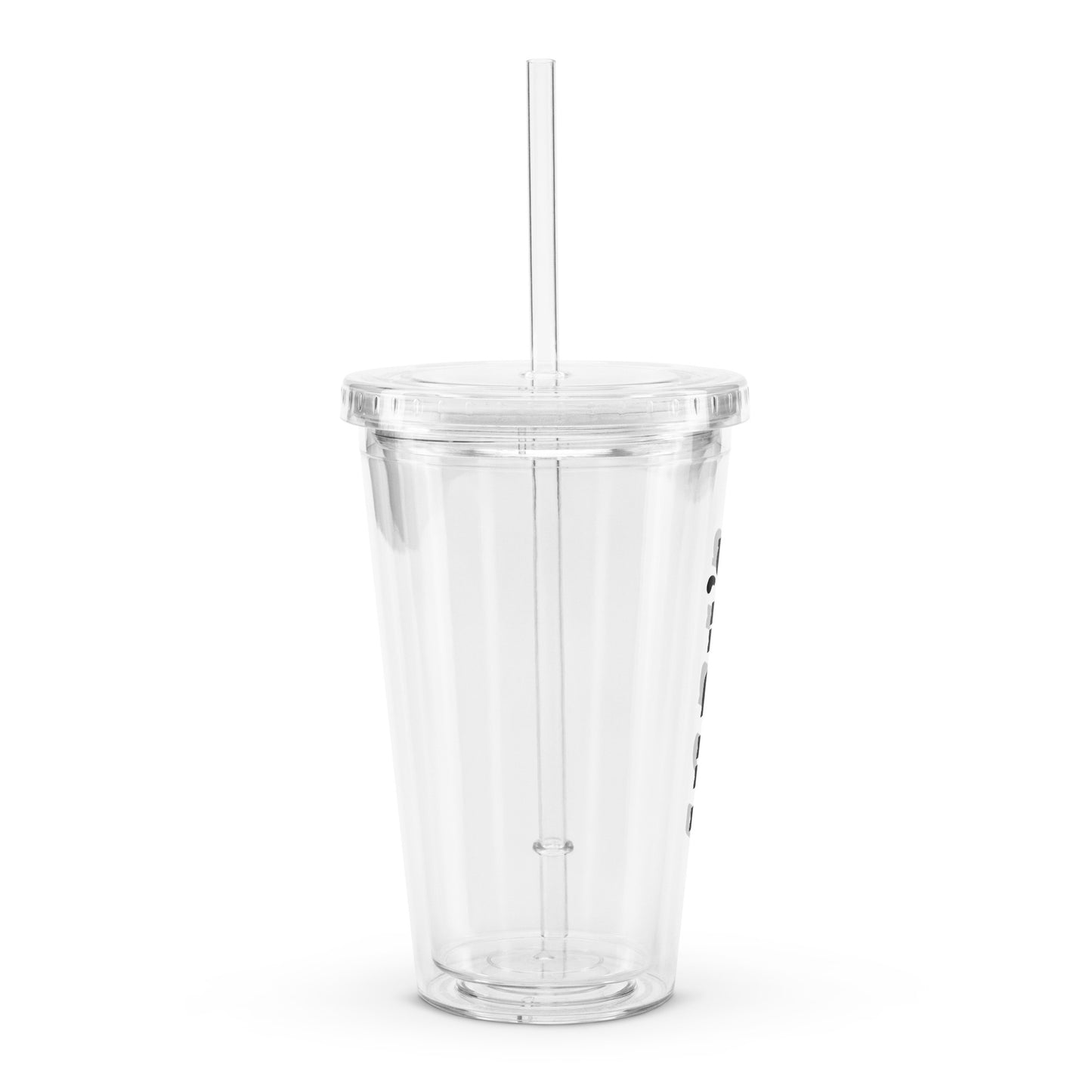 Judy's clear plastic tumbler