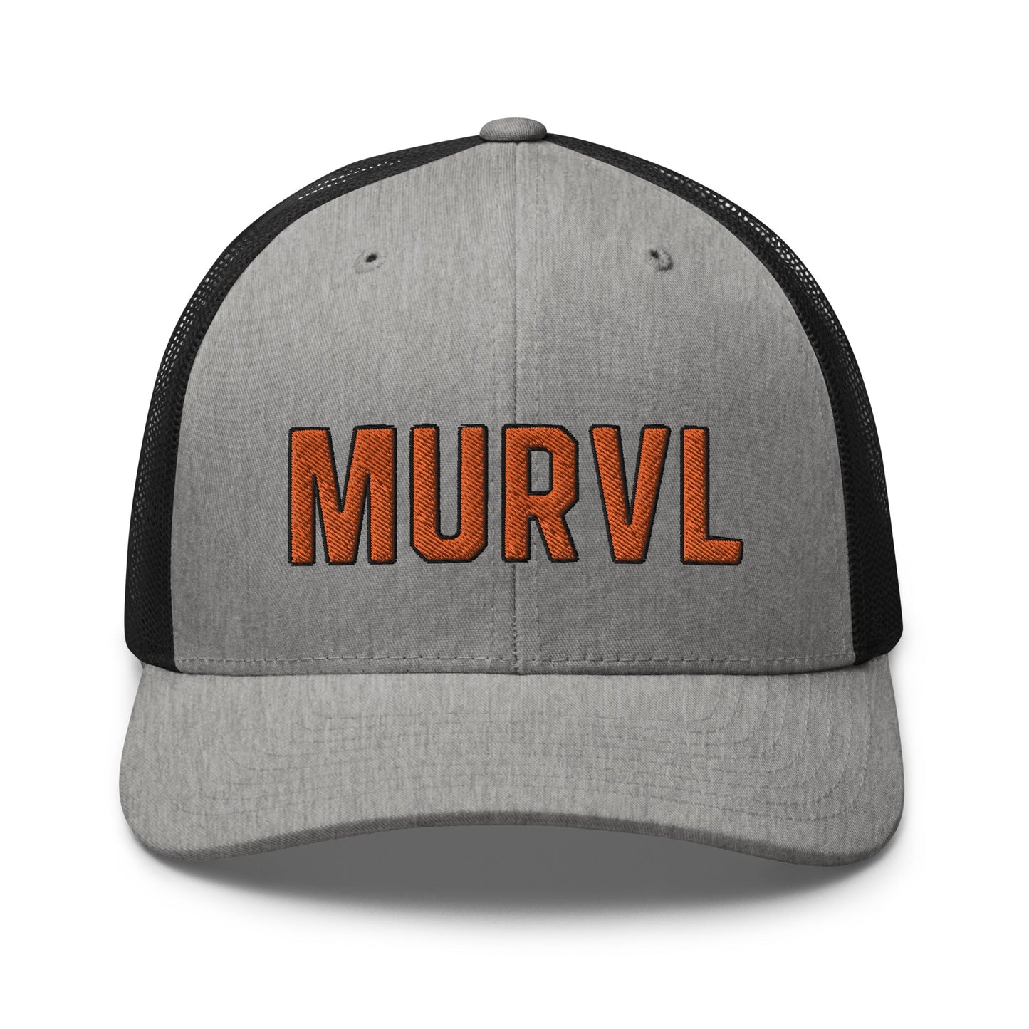 MURVL orange logo embroidered trucker cap