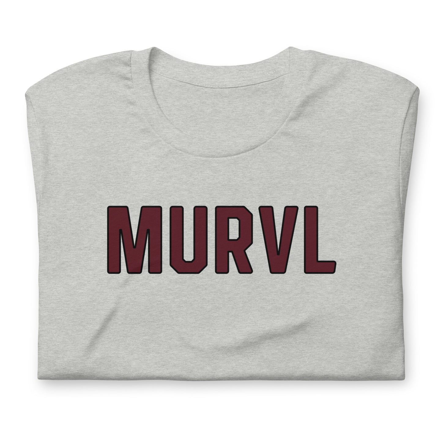 MURVL maroon logo unisex printed t-shirt