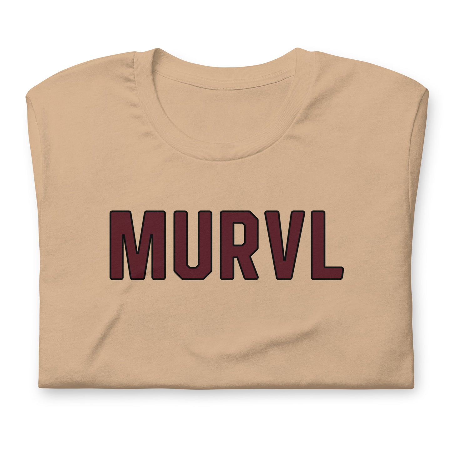 MURVL maroon logo unisex printed t-shirt